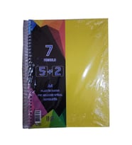 5+2 Ayraçlı Defter 7 Konulu 175 Yaprak 1 Adet 5 Kareli 2 Çizgili Spralli Plastik Kapak Seperatörlü (Sarı)