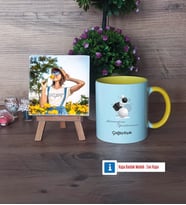 Geometri Öğretmeni Fotoğraflı Dekoratif Taş, Kupa Bardak Beyaz Hediye (Model 7)