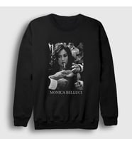 Presmono Unisex Beyaz Smoke Monica Belluci Sweatshirt 412222tt (Siyah)