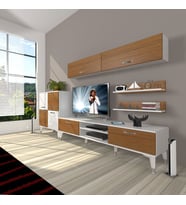 Decoraktiv Eko 6Y Mdf Dvd Silver Tv Ünitesi Tv Sehpası (Beyaz - Ceviz)