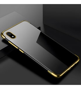 Xiaomi Redmi 7A Kılıf Dört Köşeli Lazer Silikon Kılıf (Gold)