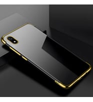 Xiaomi Redmi 7A Kılıf Dört Köşeli Lazer Silikon Kılıf (Gold)