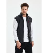 Monox Erkek Tam Fermuarlı Spor Polar Yelek (Füme)