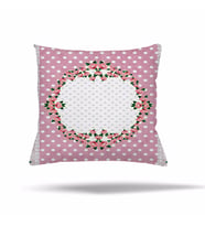 Çiçek Ağaç Kilim Etnik Desen Gizli Fermuarlı Yastık Kılıfı Kırlent Kılıfı Koltuk Yastık Kılıfı  (Beyaz-Pembe)