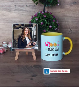 Biyoloji Mühendisi Fotoğraflı Dekoratif Taş, Kupa Bardak Beyaz Hediye (Model 7)