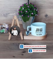Jeoloji Mühendisi Kupa Bardak Beyaz ve Fotoğraflı Ahşap Anahtarlık Hediye (Model 8)