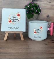 Seni Seviyorum Anne Hediye Seti Kupa Bardak T Kulplu ve Dekoratif Taş Anneler Günü Anneye Doğum Günü Hediyesi (Model 4)