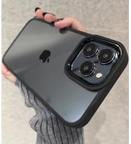 Apple iPhone 13 Pro Max Kılıf Kamera Korumalı Mat Renkli Silikon (Siyah)