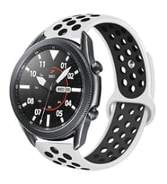 Huawei Honor Magic 2 46 mm KRD-02 Suya Dayanıklı Delikli Renkli Silikon Kordon (Beyaz-Siyah)
