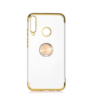 Huawei P40 Lite E Kılıf Gess Kenarları Renkli Yüzük Aparatlı Kılıf (Gold)