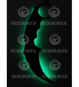 Karambit Led Işıklı tablo (Yeşil)