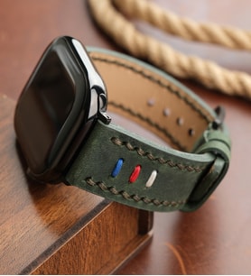 vagave Kişiye Özel Apple Watch 42MM 44MM 45MM 49MM Ultra Ultra 2 Seri 3 / 4 / 5 / 6 / Se / 7 / 8 / 9 / 10 Uyumlu Hakiki Gerçek Deri El İşçilikli Arkadaşa Öğretmene Babaya Eşe Sevgiliye Yeniyıl Hediyelik Saat Kordonu (Yeşil)