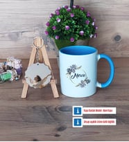 İsme Özel Doğum Günü Hediyesi Kupa Bardak Beyaz ve Fotoğraflı Ahşap Anahtarlık Hediye (Model 4)