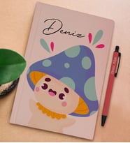 BK Gift Kişiye Özel İsimli Pudra Pembesi Sert Kapaklı Defter ve Tükenmez Kalem Seti, Arkadaşa Hediye, Yeni İş Hediyesi, Doğum Günü Hediyesi (Model 9)