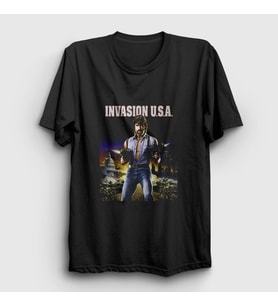 Presmono Unisex Beyaz invasion Chuck Norris T-Shirt 257187tt (Siyah)