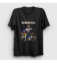Presmono Unisex Beyaz invasion Chuck Norris T-Shirt 257187tt (Siyah)