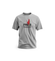 Kısa Kollu Free Palestine Yazısı ve Karpuzlu Filistin Haritası Dijital Baskılı Unisex S - 2XL T300006 (Gri)
