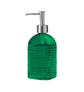 RENKLİ ŞEFFAF CAM SIVI SABUNLUK 400 ML (Koyu Yeşil)