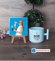 Göz Doktoru Fotoğraflı Dekoratif Taş, Kupa Bardak Beyaz Hediye (Model 12)