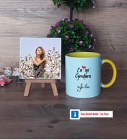 En İyi Öğretmen Fotoğraflı Dekoratif Taş, Kupa Bardak Beyaz Hediye (Model 7)