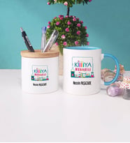 Kimya Mühendisi Kupa Bardak Lacivert ve Kalemlik (Model 2)