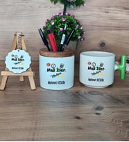 Mali İşler Müdürü Hediye Sepeti Kupa Bardak T Kulplu, Kalemlik ve Anahtarlık Mali İşler Müdürüne Hediye (Model 8)