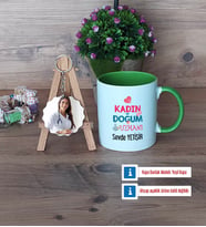 Kadın Doğum Uzmanı Kupa Bardak Beyaz ve Fotoğraflı Ahşap Anahtarlık Hediye (Model 14)