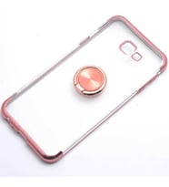 Galaxy J4 Plus Kılıf Gess Kenarları Renkli Yüzük Aparatlı Kılıf (Rose)