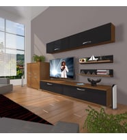 Decoraktiv Eko 6y Slm Std Tv Ünitesi Tv Sehpası (Siyah - Ceviz)