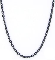 İnce 316L Paslanmaz Unisex Çelik Kolye Zincir 1.6mm 60cm eck44 (Siyah)