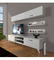 Decoraktiv Eko 5 Mdf Dvd Retro Tv Ünitesi Tv Sehpası (Beyaz)