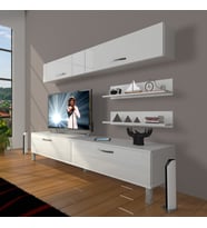 Decoraktiv Eko 5 Slm Std Krom Ayaklı Tv Ünitesi Tv Sehpası (Beyaz)