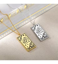Kişiye Özel 925 Ayar Gümüş The Moon Tarot Kolye (Gold)