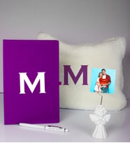 Kişiye Özel Defter Kalem Fotoğraflı Melek Notluk Ve Peluş Çanta Hediye Seti 106916 (Model 6)