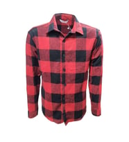 Ronex R00722 Erkek Oduncu Cepsiz Düğmeli Ekose Kareli Gömlek - R00722 - Yeşil - ST00722-Yeşil-XXL (Kırmızı)