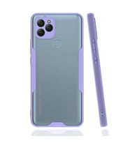 General Mobile 21 Kılıf Kamera Korumalı Arkası Şeffaf Silikon (Mor)
