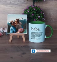 Babaya Hediye Fotoğraflı Dekoratif Taş, Kupa Bardak Beyaz Hediye (Model 14)