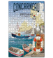 Cakapuzzle Fransa Brittany İskelesi Afişi Görseli Puzzle Yapboz MDF (Ahşap) (255 Parça)