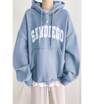 Sandiego Baskılı Oversize Sweatshirt (Bebe Mavi)