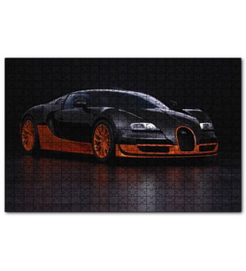 Cakapuzzle Siyah Turuncu Bugatti  Puzzle Yapboz MDF (Ahşap) (500 Parça)