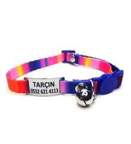 Güvenlik kilitli ( safety click ) Kedi tasması, kedi künyesi, kedi isimlik, sallanmayan kedi künyesi, isimli kedi tasması (Karışık)