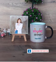 Sosyal Bilgiler Öğretmeni Fotoğraflı Dekoratif Taş, Kupa Bardak Beyaz Hediye (Model 9)