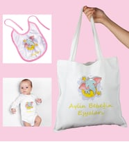 eJOYA Bebeklere Özel Çantasında Kişiye Özel Zıbın Ve Önlük Bebek Hediye Seti 109975 (Açık Pembe)