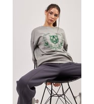 Nare Giyim Ayı Nakışlı Koyu Lacivert Kadın Sweatshirt (Grimelanj)