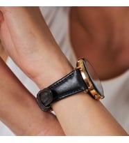 vagave Huawei Watch Kadın Deri Kordon GT3 Pro Seramik 43 mm GT3 Elegant GT2 42 mm 20mm (Siyah)