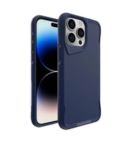 iPhone 15 Pro Max Uyumlu Kılıf Case, Metal Standlı Mat Airbag Anti Shock TPU Kapak Cover Gri (Lacivert)