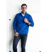 SLİMFİT FERMUAR YAKA ERKEK POLAR SWEATSHİRT (Mavi)