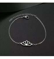 Kişiye Özel 925 Ayar Gümüş Lotus Bileklik (Gümüş)