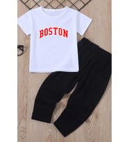 Çocuk Boston Alt - Üst Eşofman Takımı (A.Beyaz)