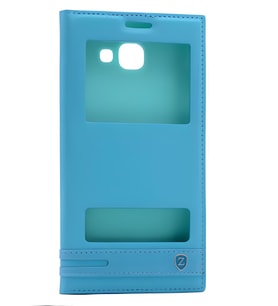 Galaxy A7 2017 Kılıf Pencereli Elite Kapaklı Kılıf (Turkuaz)